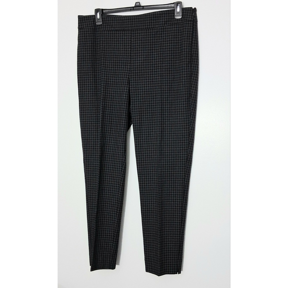 Talbots Chatham Ankle Pants Size 16 Gray & Black‎ Size Zip Houndstooth Pre-owned